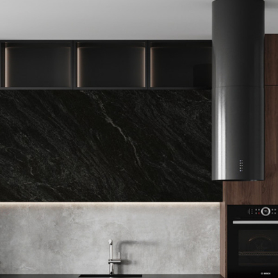 3 benzersiz desenli leke ve çizilmeye dayanıklı gri porselen fayansları 1600*3200MM Siyah levha