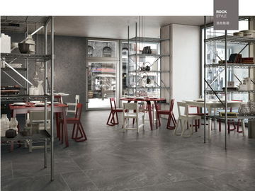 Yeni Stil 600 * 600 Modern Porselen Kaymaz Siyah Renkli İnce Yer Karosu Bar ve Yemek Odası İçin