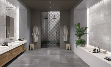 Dayanıklı Açık Gri Büyük 600 * 1200mm Çimento Görünümlü Porselen Karo
