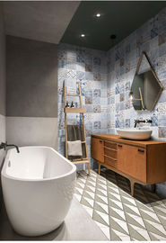 Seramik Çiçek Desenli Dekoratif Dış Cephe 300*300mm Banyo Duvar Karosu
