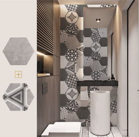 Siyah Beyaz Altıgen 200x230mm Banyo Seramik Karo