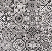 Dekoratif Seramik Mat 600x600 Çiçek Görünümlü Çini Karo